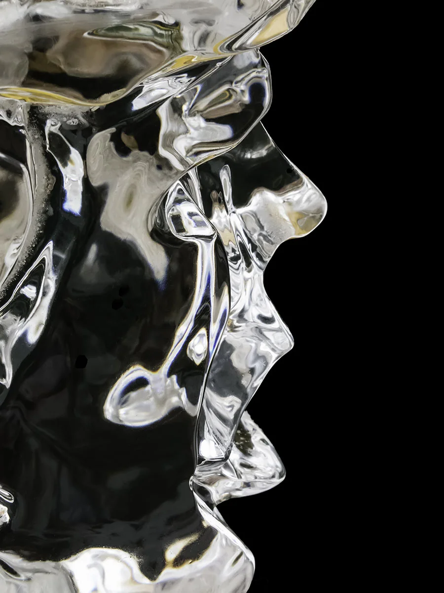 Carved face of winter