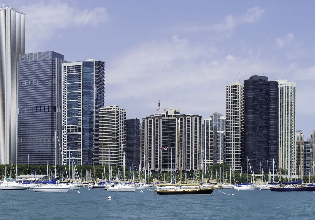 Chicago skyline in summer