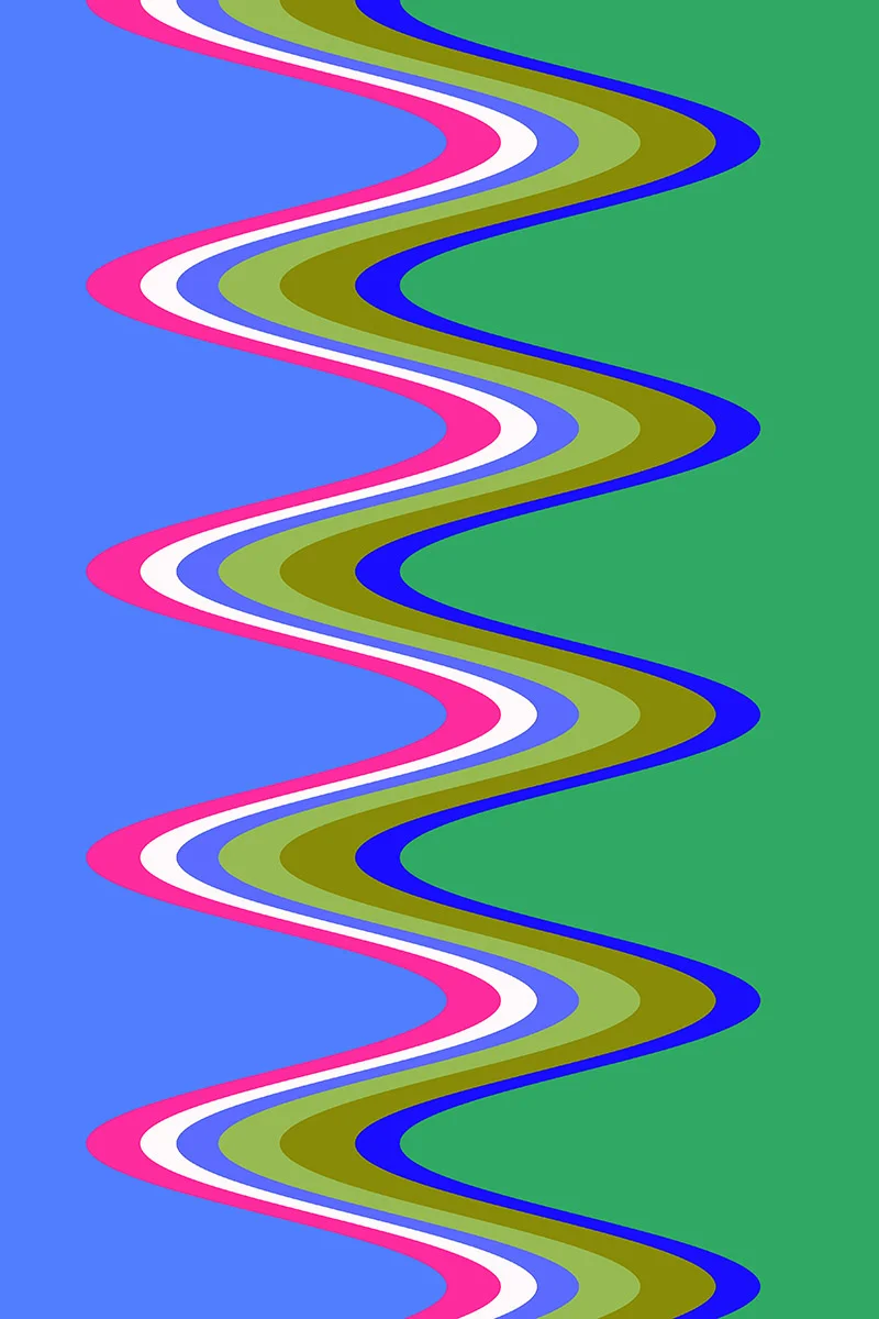 Multicolored abstract of corkscrew motion for motifs of simplicity, symmetry, or fluidity in decoration or background