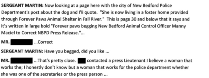 Forever Paws Director Casey Fredette confirms he called the New Bedford Police and “begged” them to fix the New Bedford Police post.