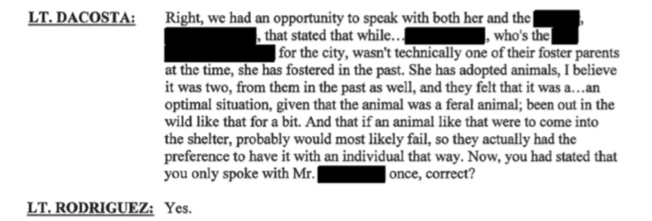 New Bedford Public Information Officer Nathaniel Rodriguez states because Linda Morad was a foster in the “past” they can still consider her a foster thus leaving that Facebook post up to this date. Maciel states in prior interview that Jackie was at New Bedford Animal Control Office from 4/4-4/14 inside a kennel.