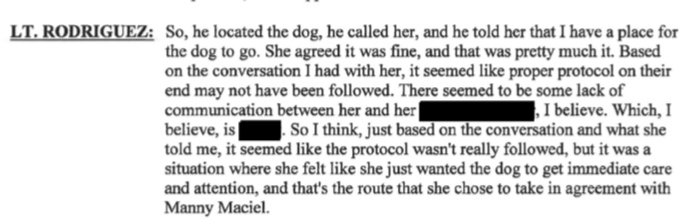 New Bedford Public Information Officer Nathaniel Rodriguez confirms here that Maciel found dog and immediately “has a place for the dog to go” . This puts Maciels Forever Paws and Morad’s statements into question that Morad only got involved on April 14th.