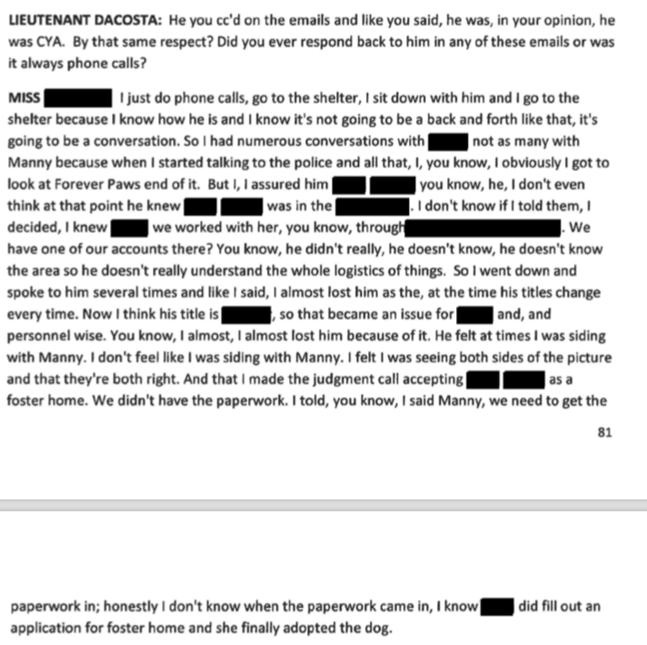 Furtado confirmed there was never any paperwork on this dog until April 28th which means from April 4th -April 28th they had no legal paperwork on Jackie.