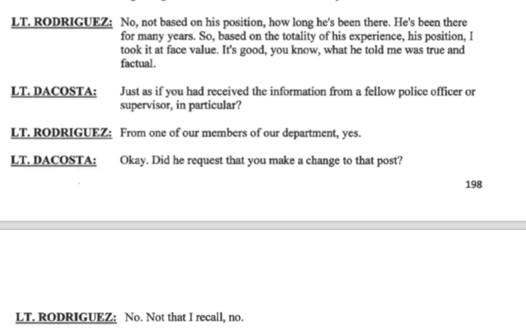 New Bedford Police Public Of Information LT Rodriguez admits in Internal Affairs Case #1941 admits there were no email trails he just took Maciel’s word that Forever Paws was involved despite Maciel and Forever Paws arguing on this subject that same day.