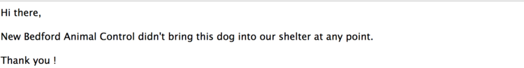 April 18th same denials from shelter.