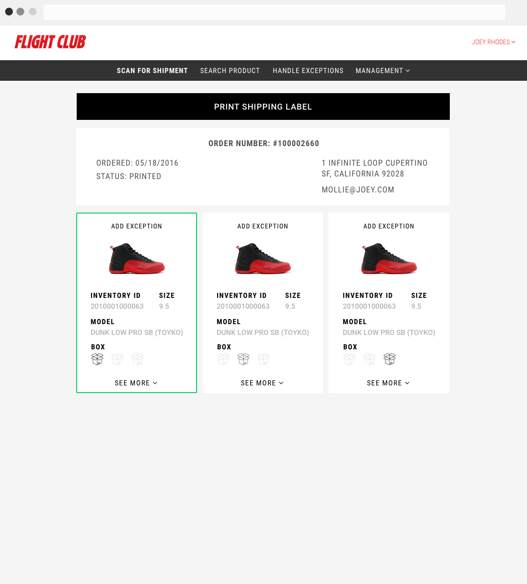flightclub order