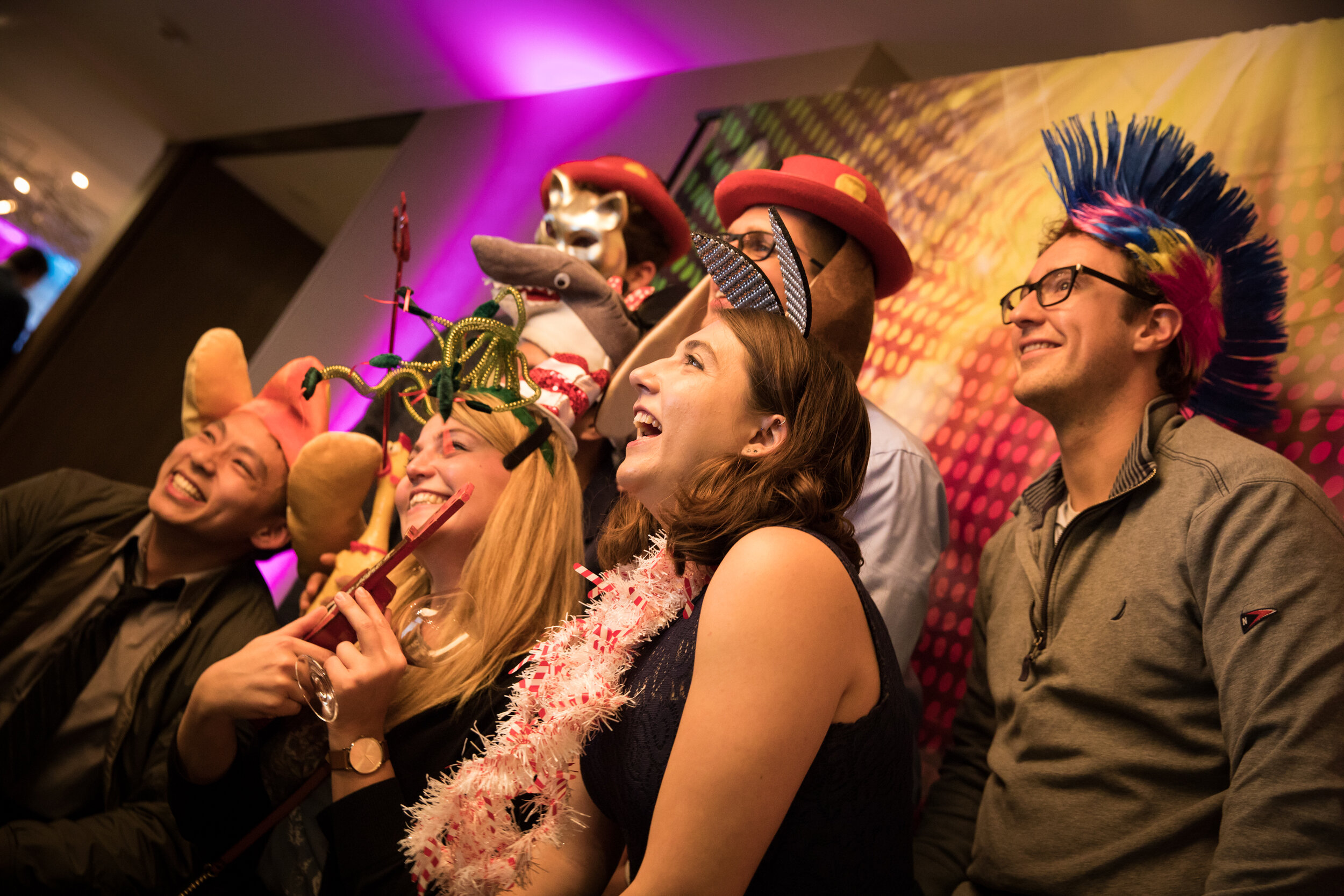  Lab at the photobooth during 2019 Holiday Party. 