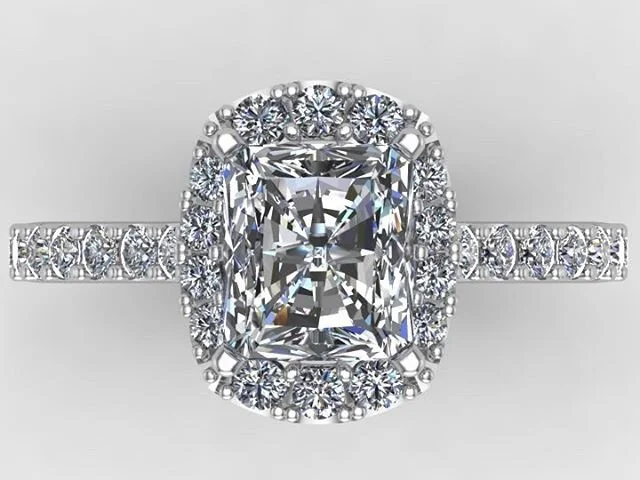 💍 One of the things I love about CAD is the ability to do things that may seem strange to some, but the client wants. For this seemingly simple halo ring, they wanted a more elongated look than their stone gave. So I used smaller stones to the side 