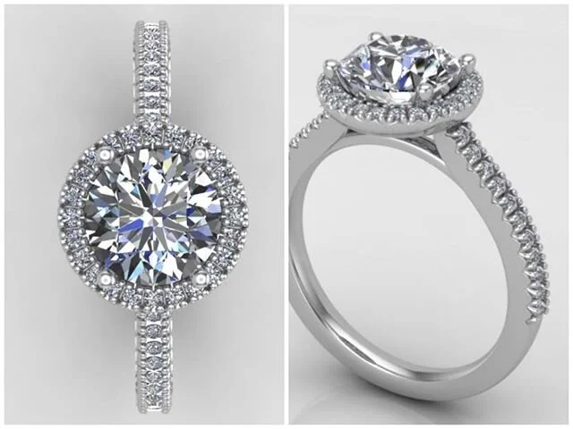 💍💍 Added a few extra details in the prong work for this otherwise simple halo ring. Details can really set things apart! 💍💍 #HaloRing #EngagementRing #PioneerCAD
