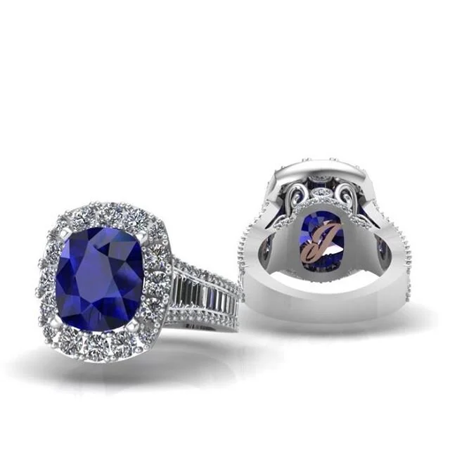 💎💎 This ring featuring a 10.8x9.4mm Blue sapphire is definitely going to make a BIG statement! 💎💎 #PioneerCAD #BlueSapphire