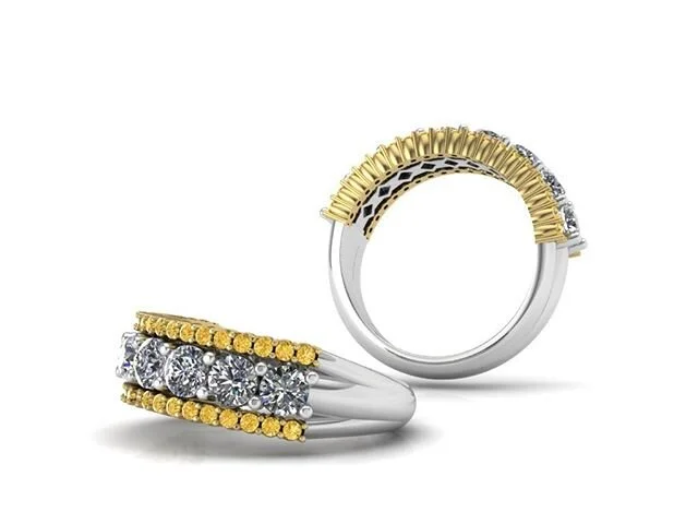 💍💍 This one was a pretty simple band design, but those fancy yellow diamonds on the outside sure makes it stand out! 💍💍 #PioneerCAD #FancyYellow #DiamondBand