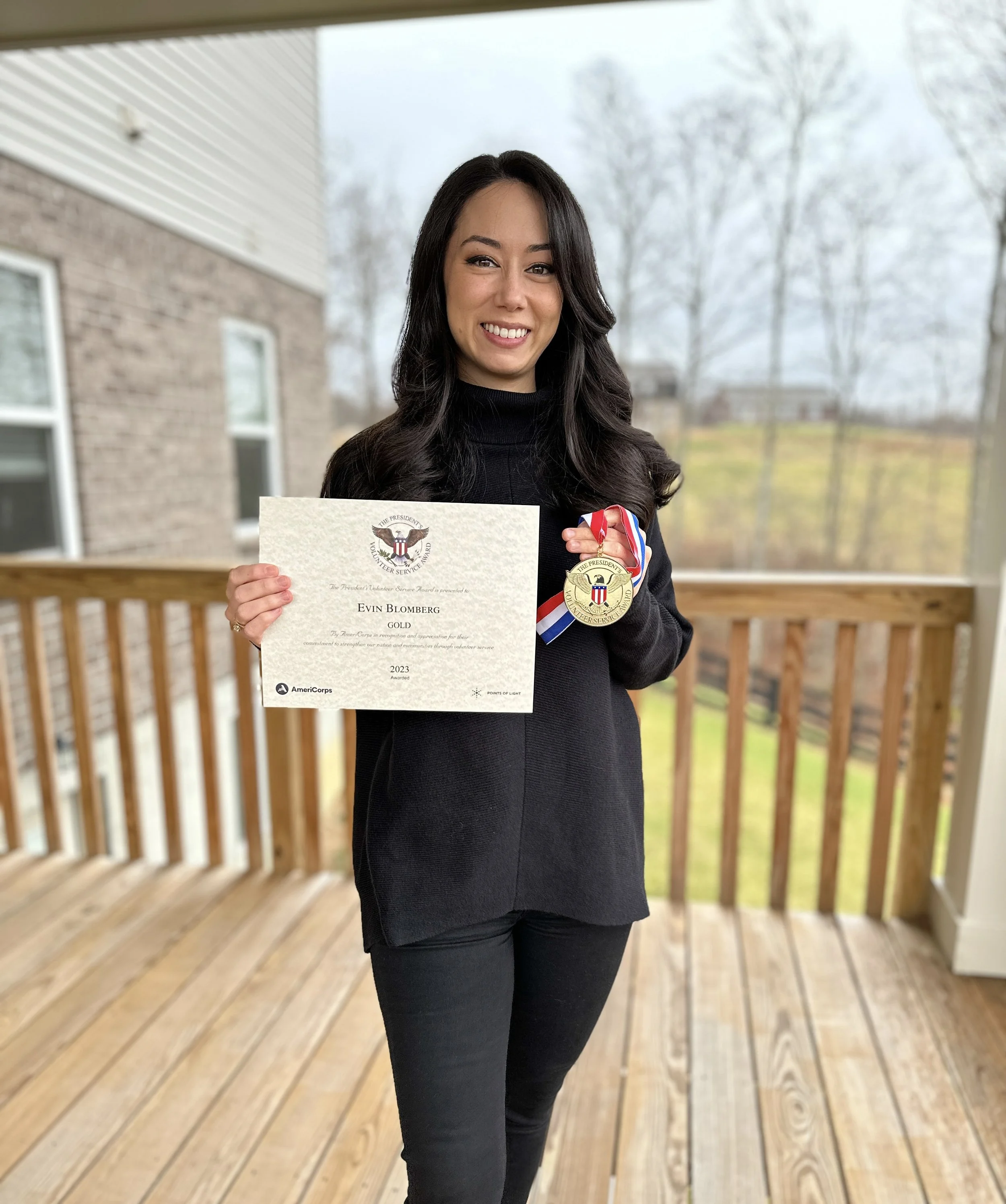 Evin Blomberg Gold President's Volunteer Service Award