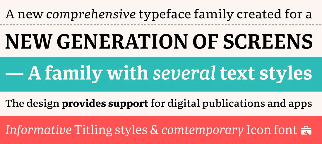 Typeface samples of Portada