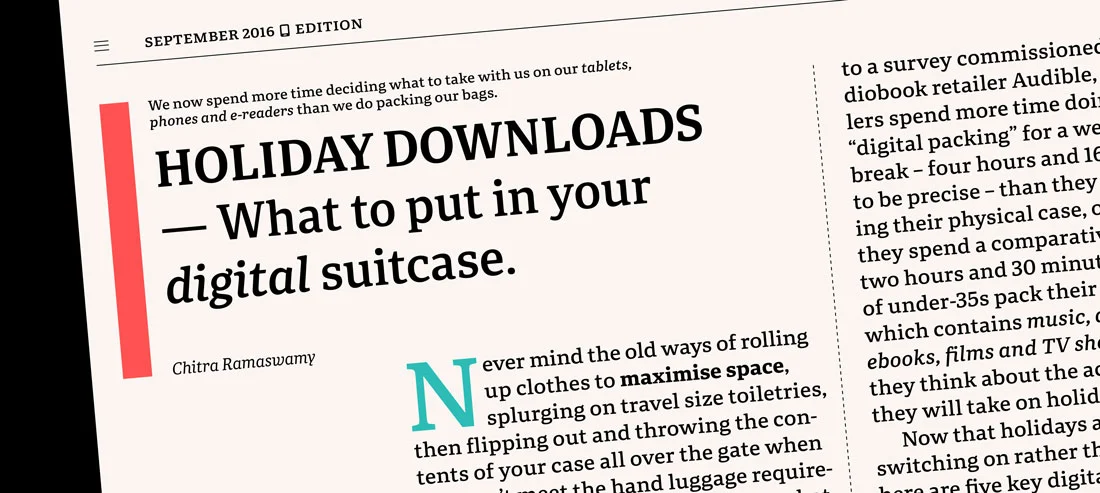 Photograph of page entitled holiday downloads