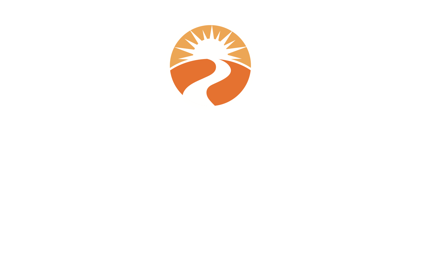 Nutrition For Life Inc. logo with a sun rising over a winding path, symbolizing guidance and holistic wellness. The logo features a warm orange background, representing energy, vitality, and nourishment.