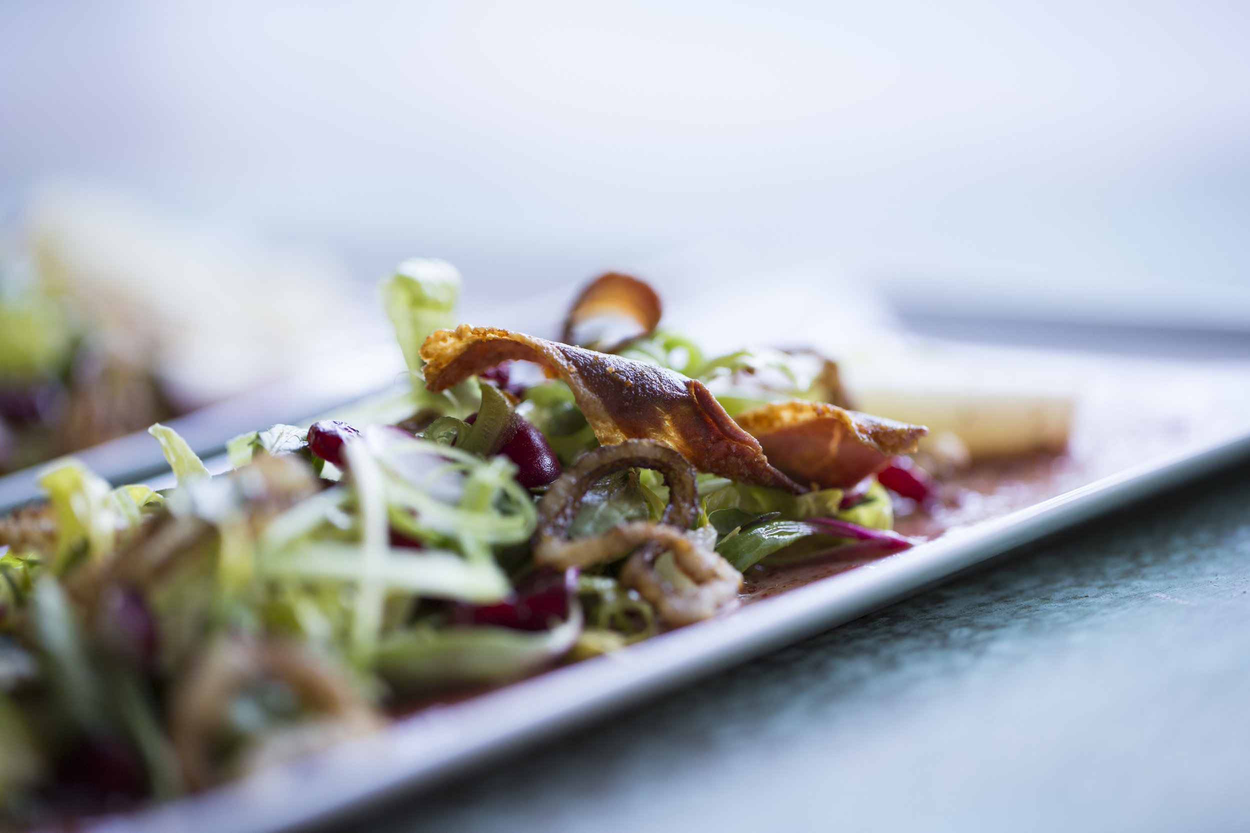 Cassandra Bingle, culinary student at Metropolitan Community College, created a beautiful and complex Normandy-inspired pear salad.