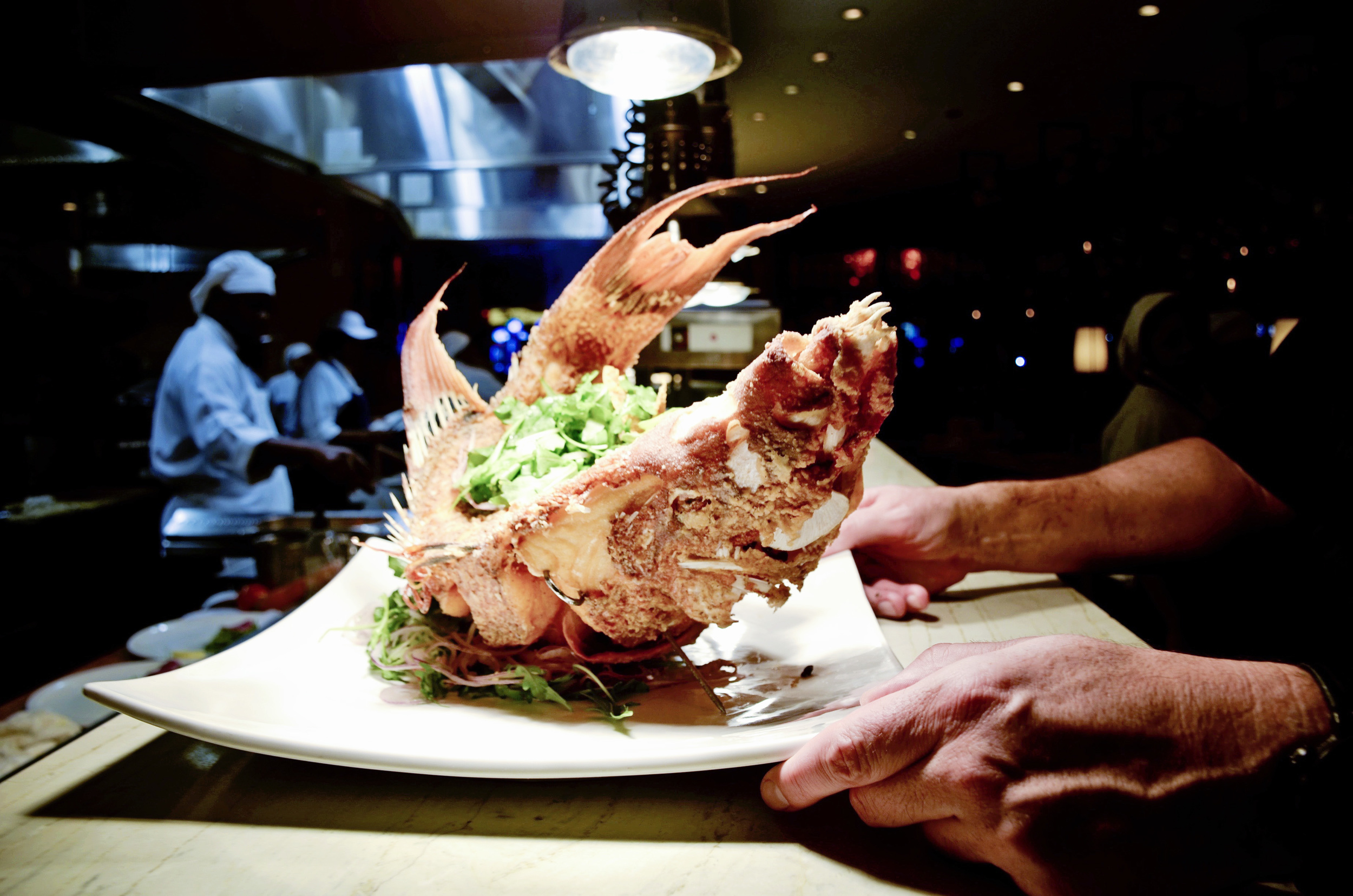 Fabulous Fish! A beautiful local Bahamian Hog Snapper prepared Chef Todd Style! 