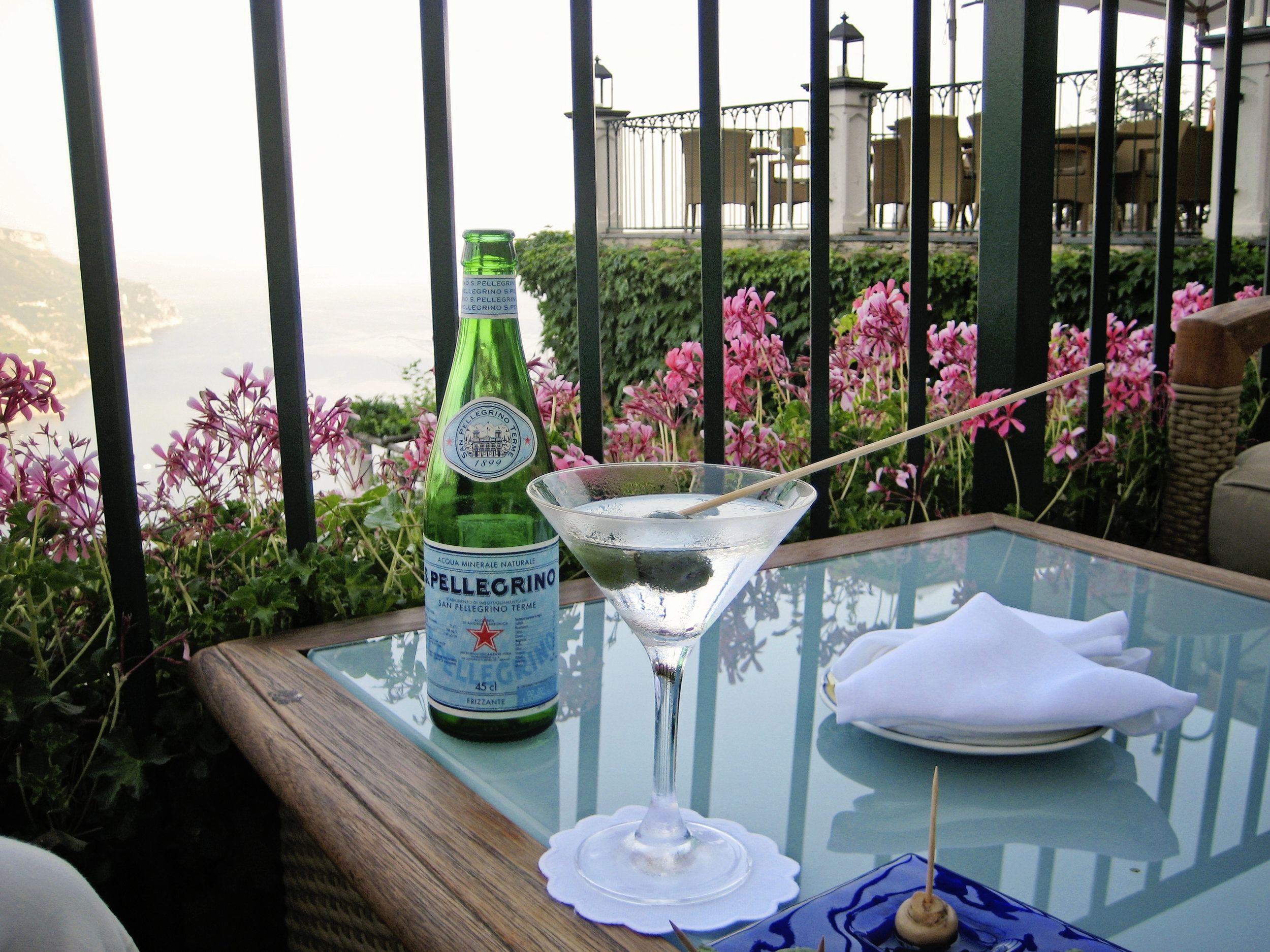 Martini with a View at Palazzo Avino Ravello, Italy