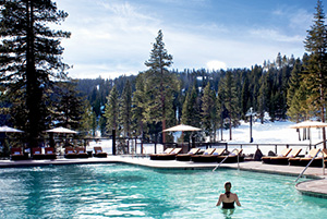 Maybe a swim in the heated pool looking up the slopes? 