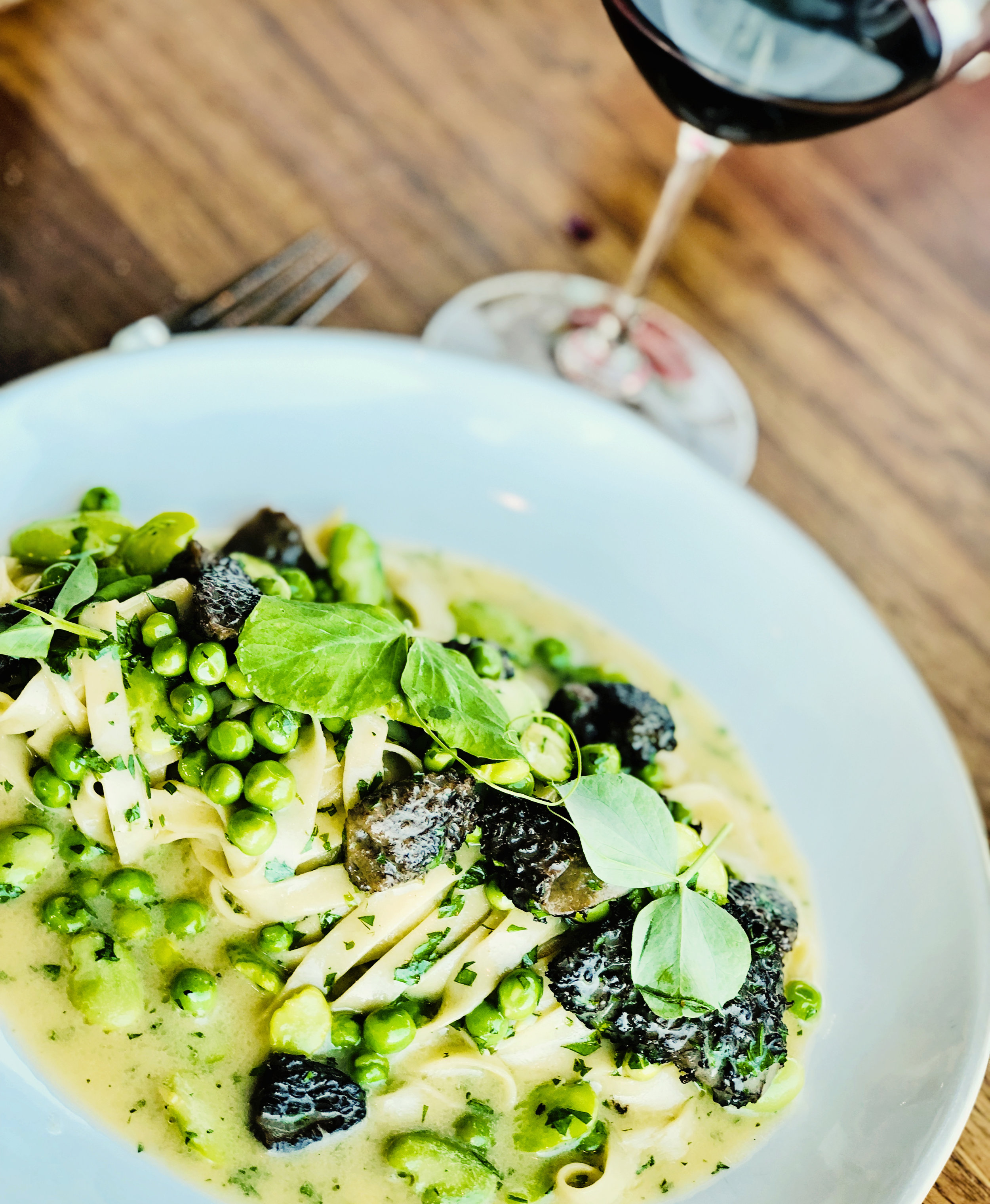 Tagliatelle Morels Fresh Peas - Sierra Mar