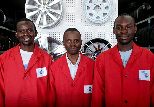 Autoworld Lusaka Freedom Way tyre centre team