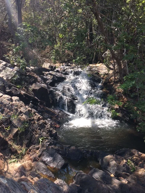 Stunning waterfall along the Elephant Charge route