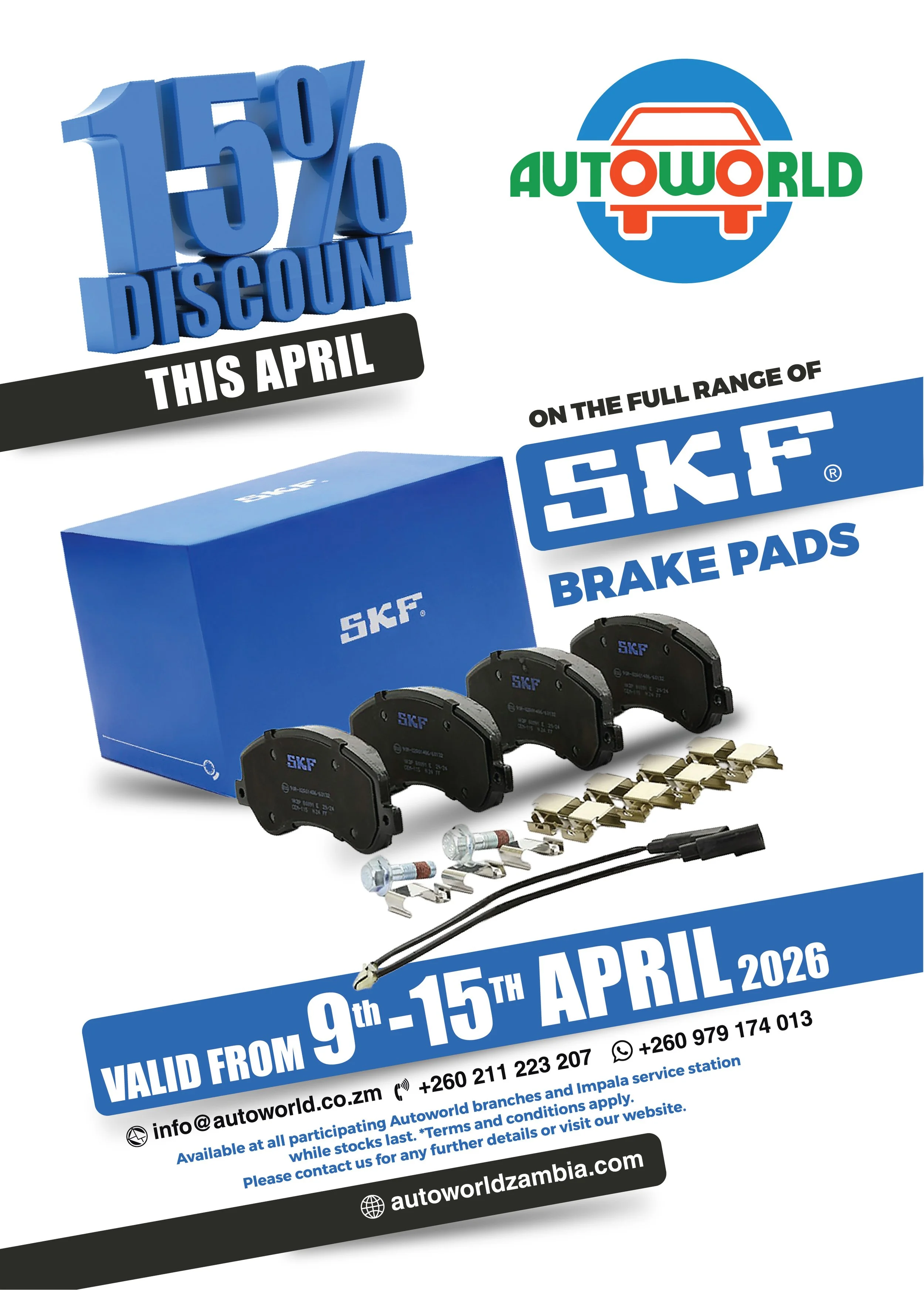 15% off SKF BrakePads