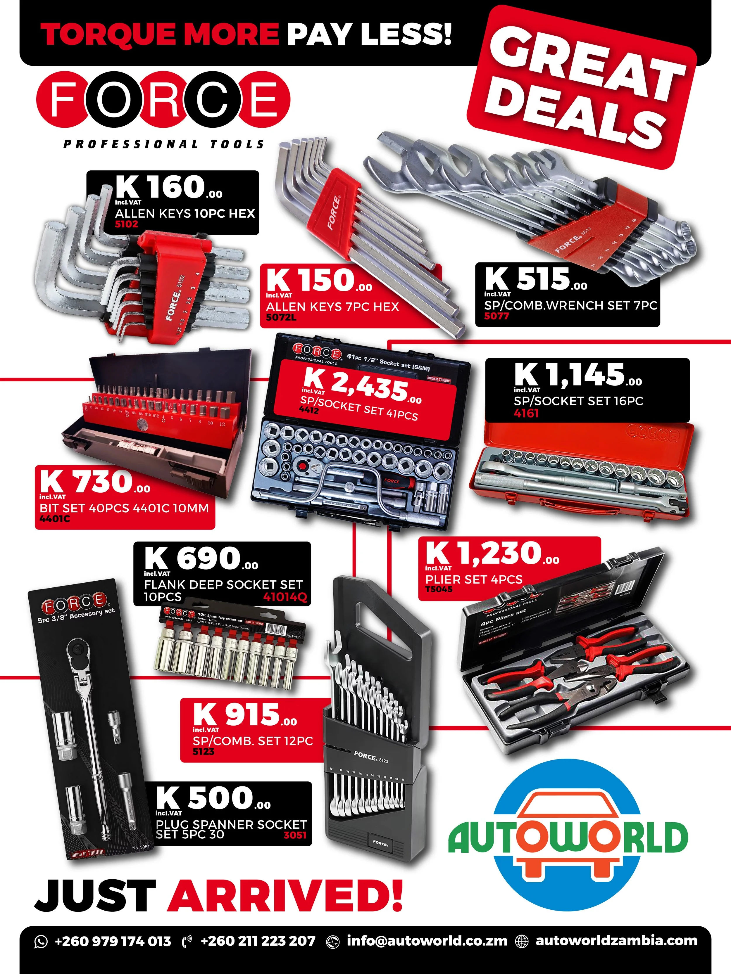 Fresh stock, fresh power! FORCE Tools.