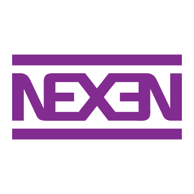 NEXEN logo in purple with a horizontal purple line above it on a black background.