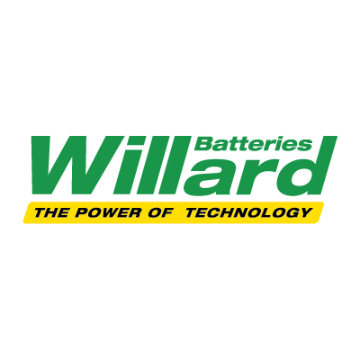 Willard Batteries logo with slogan 'The Power of Technology' in green and yellow text.