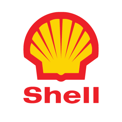Shell logo featuring a yellow scallop shell with red outline and the word 'Shell' in red beneath it.