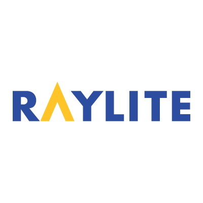 Raylite logo with a stylized yellow letter A and blue letters spelling Raylite.