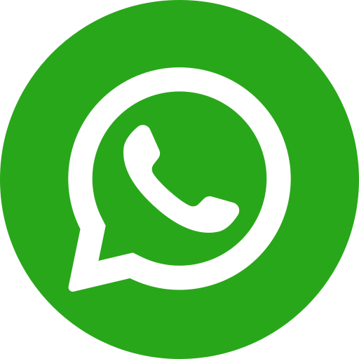 Green circle with white WhatsApp logo, a speech bubble with a phone receiver inside.