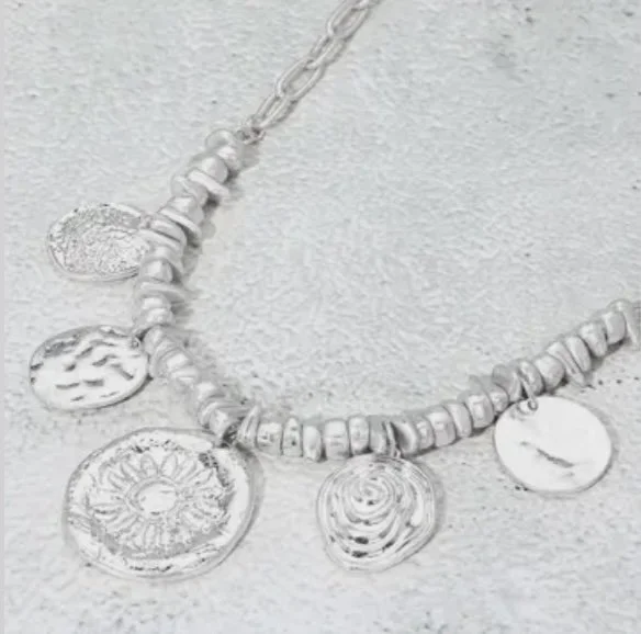 Silver Disc Charm Necklace