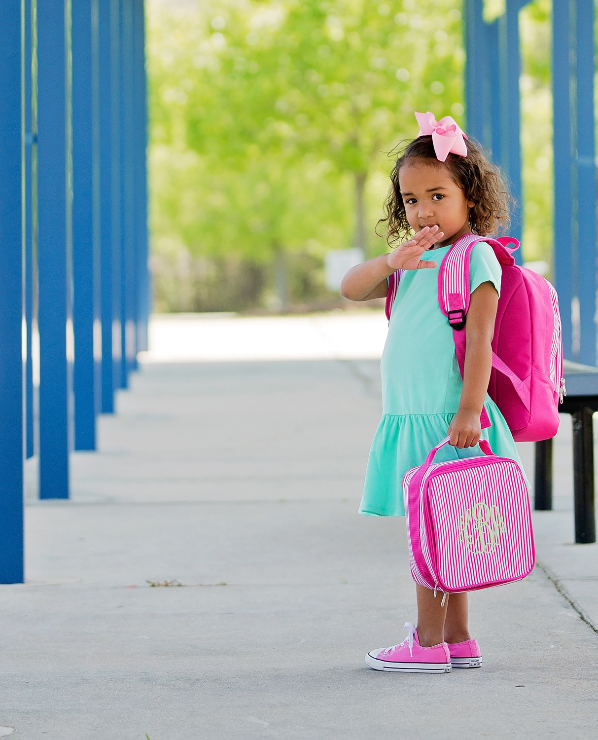 Pink Pinstripe Lunch Bag