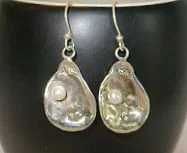 oyster pearl sterling earrings