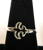 sideways sterling fleur de lis ring