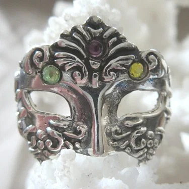 sterling silver mardi gras mask