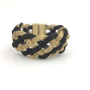 black and gold mesh bracelet
