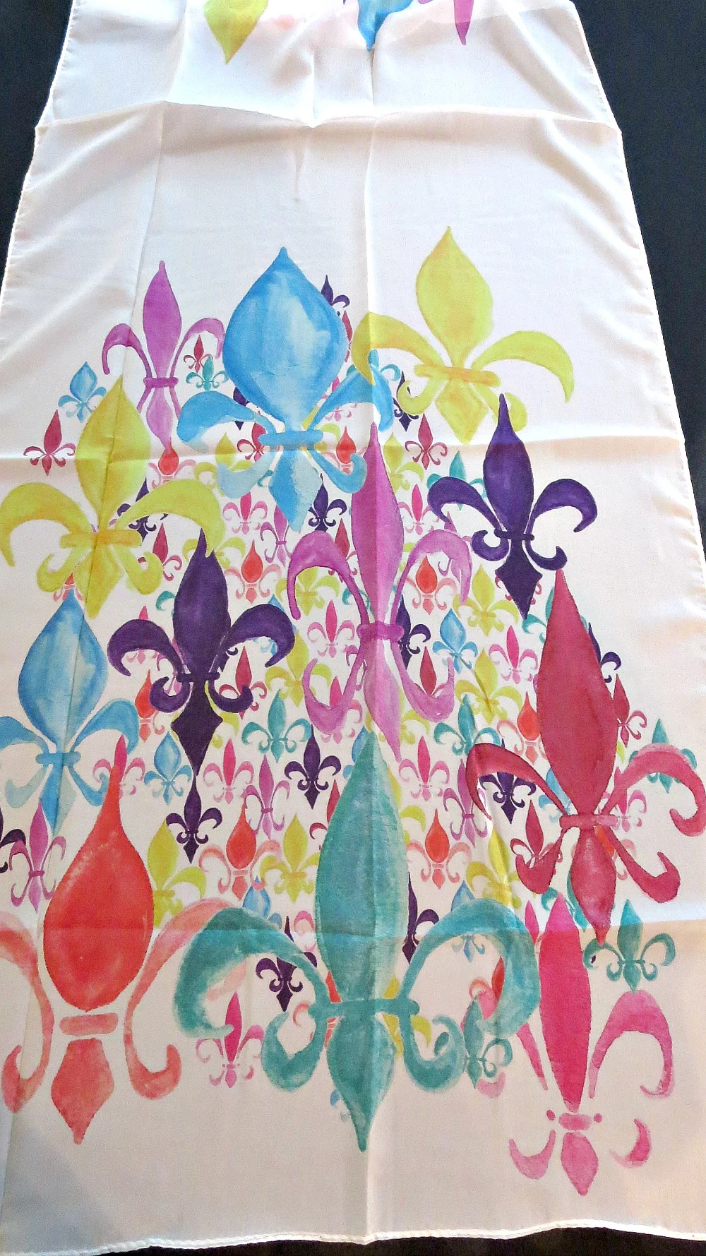 colorful fleur de lis scarf