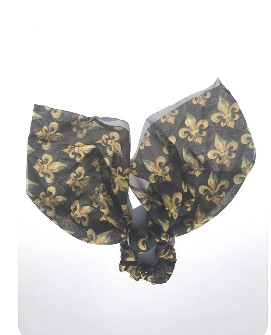 fleur de lis hair scarf scrunchie