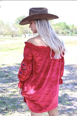 Red Embroidered Dress  Serenity Home & Gifts