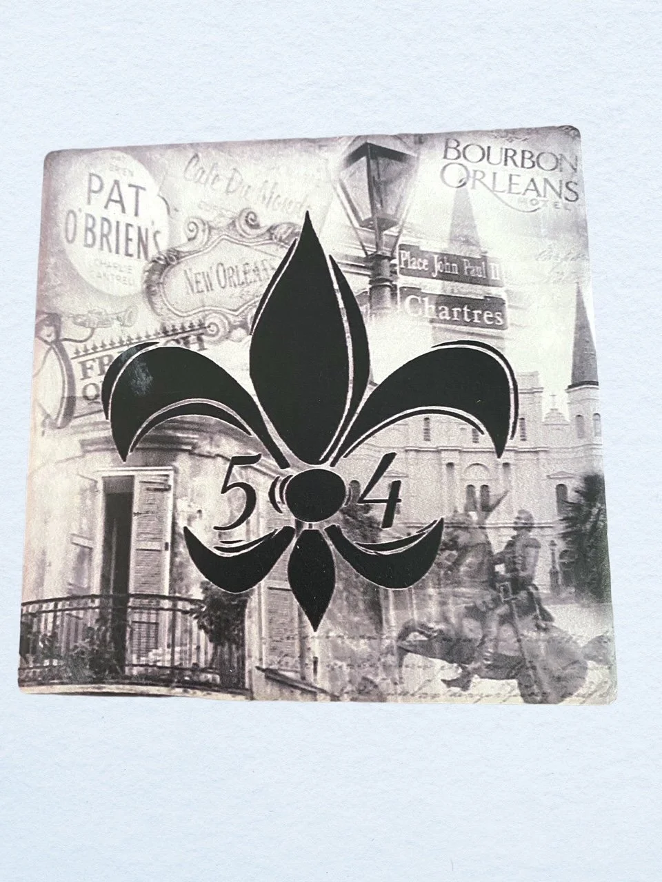 Black White Fleur de Lis Coasters