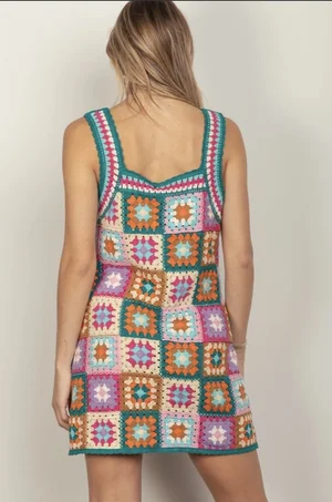 white christmas dresses Granny Square Crochet Maxi Duster
