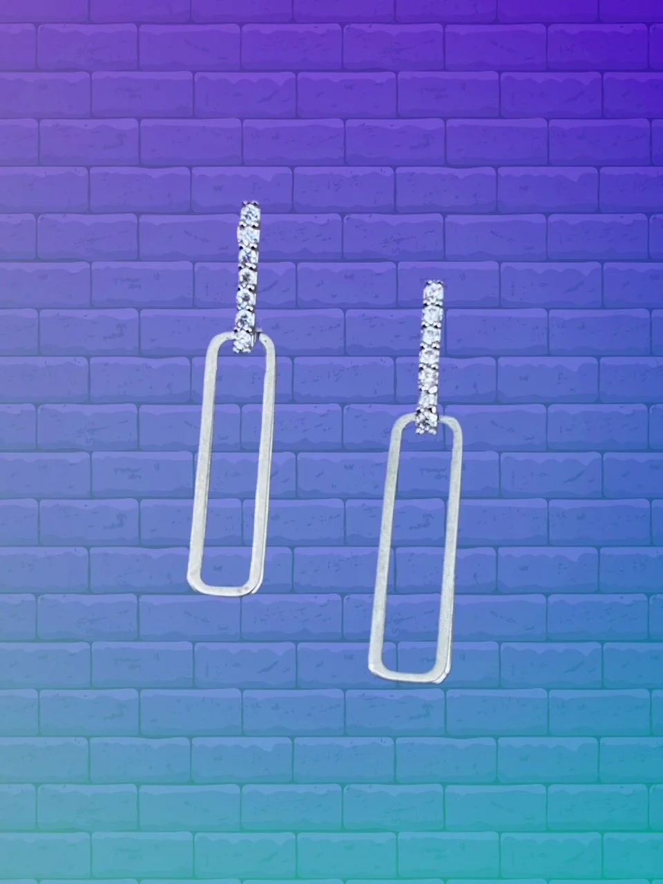 CZ Open Drop Earrings