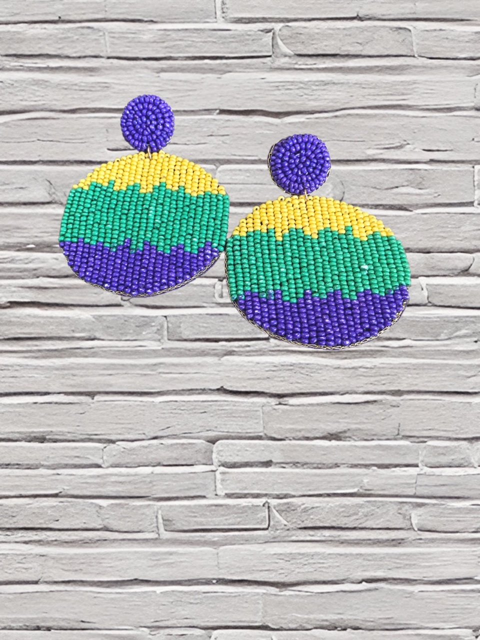 Mardi Gras Celebration Circle Earrings