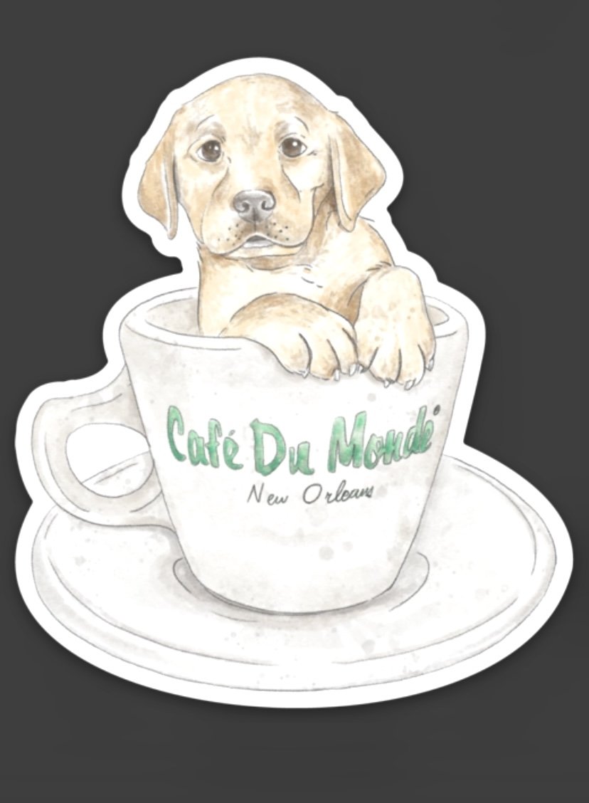 Cafe Du Monde Puppy Sticker