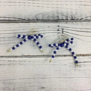 Blue White Bow Earrings