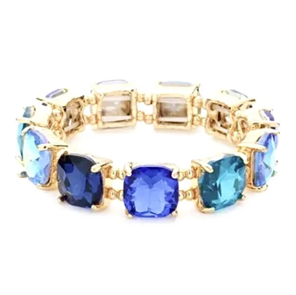 Blue Cushion Cut Bracelet