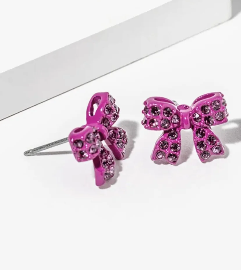 Pink Bow Earrings